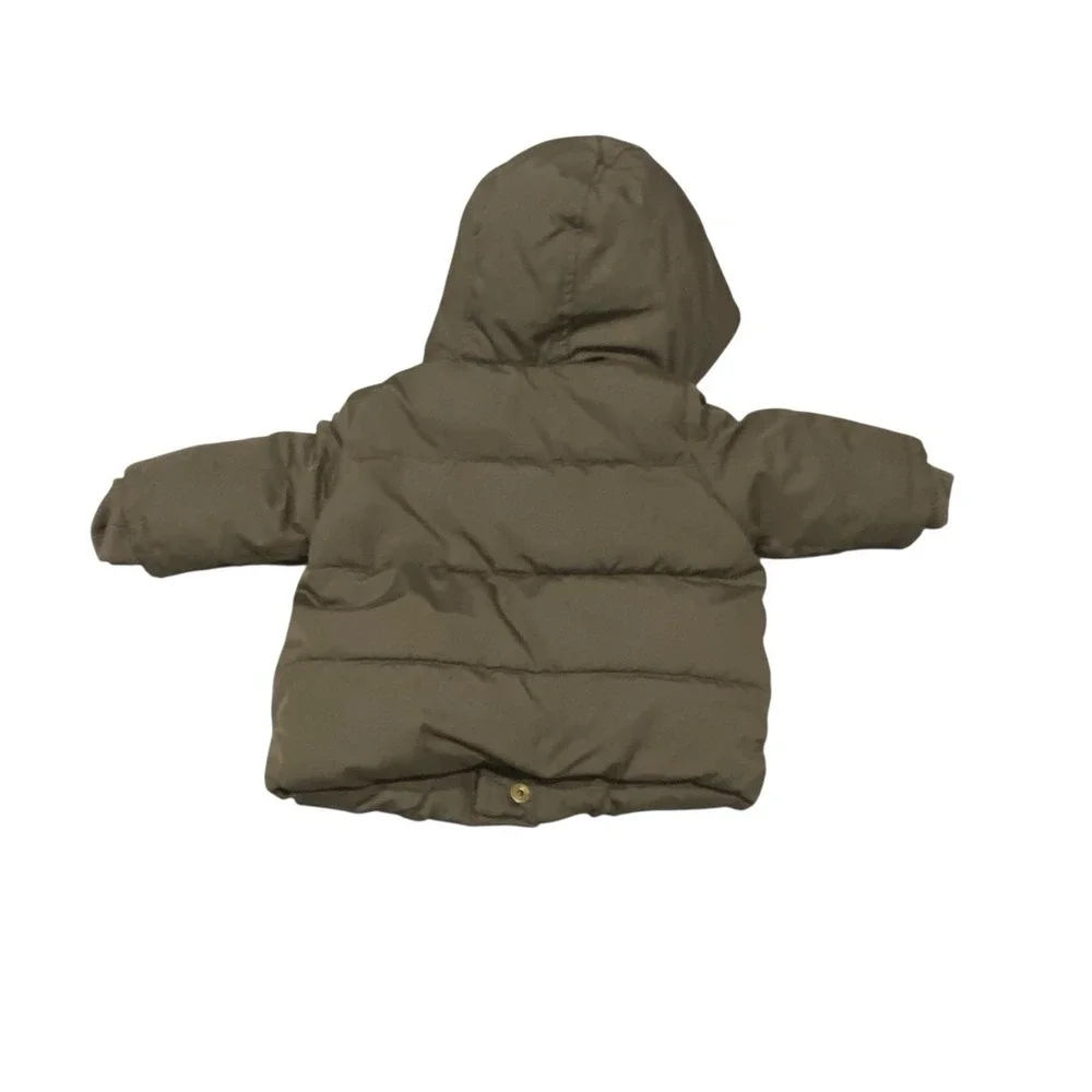 Baby Gap Green Hooded Parka Jacket Sherpa‎ Lined hood 0-6 Months